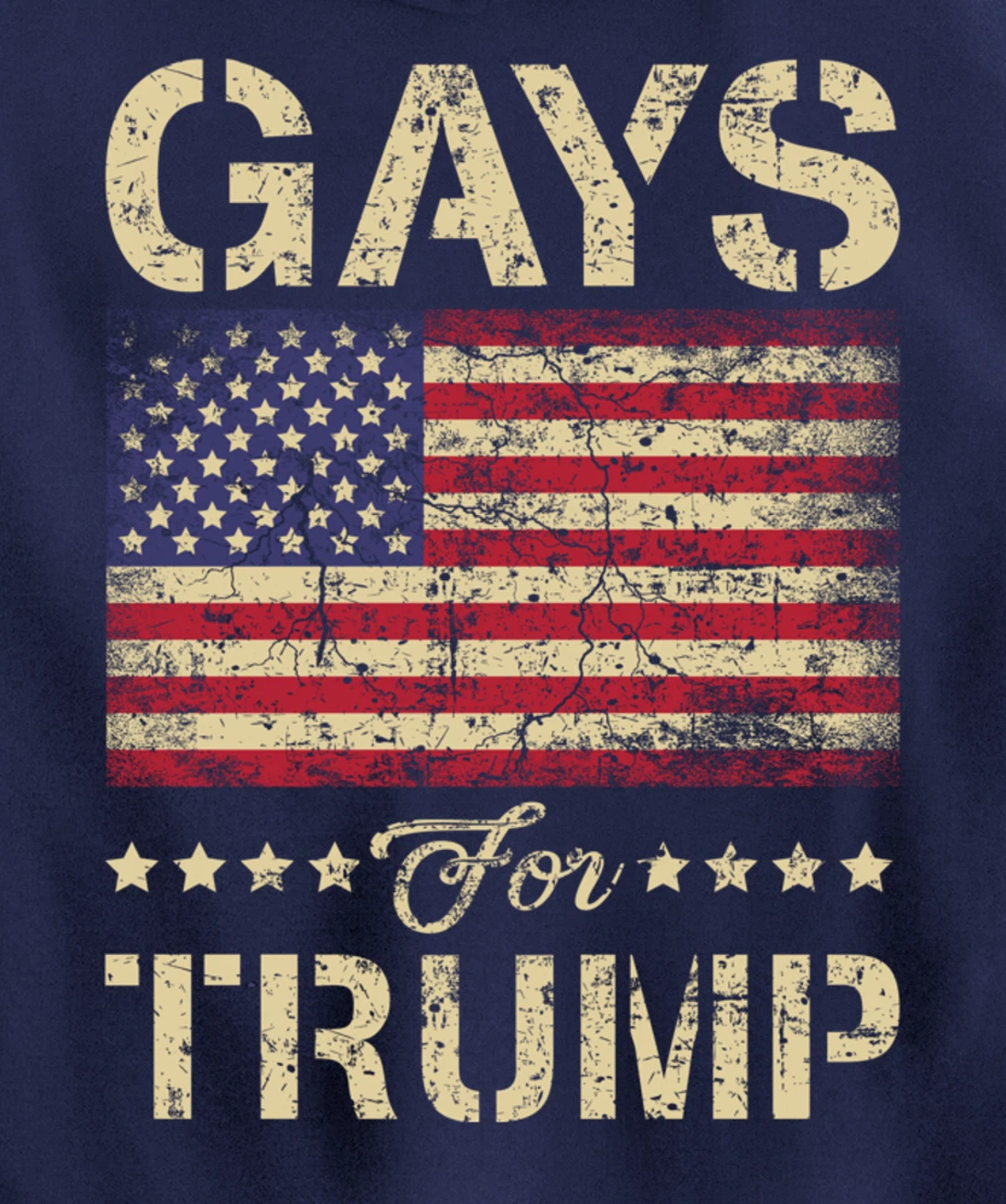 Gays For Trump Stars and Stripes American Flag Pullover Hoodie