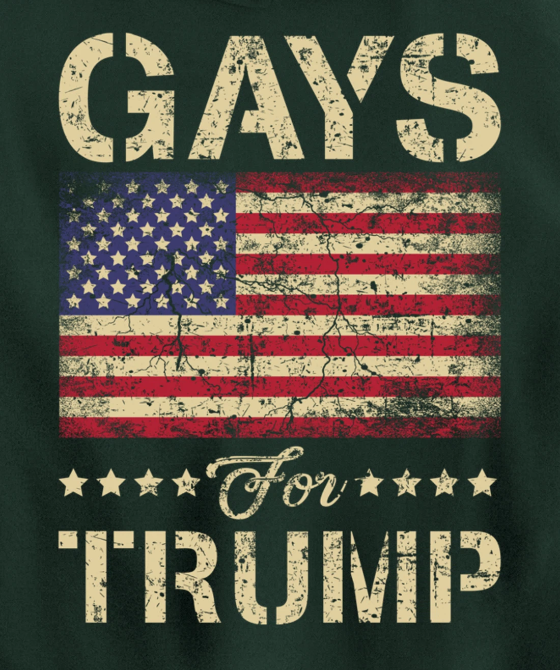 Gays For Trump Stars and Stripes American Flag Pullover Hoodie