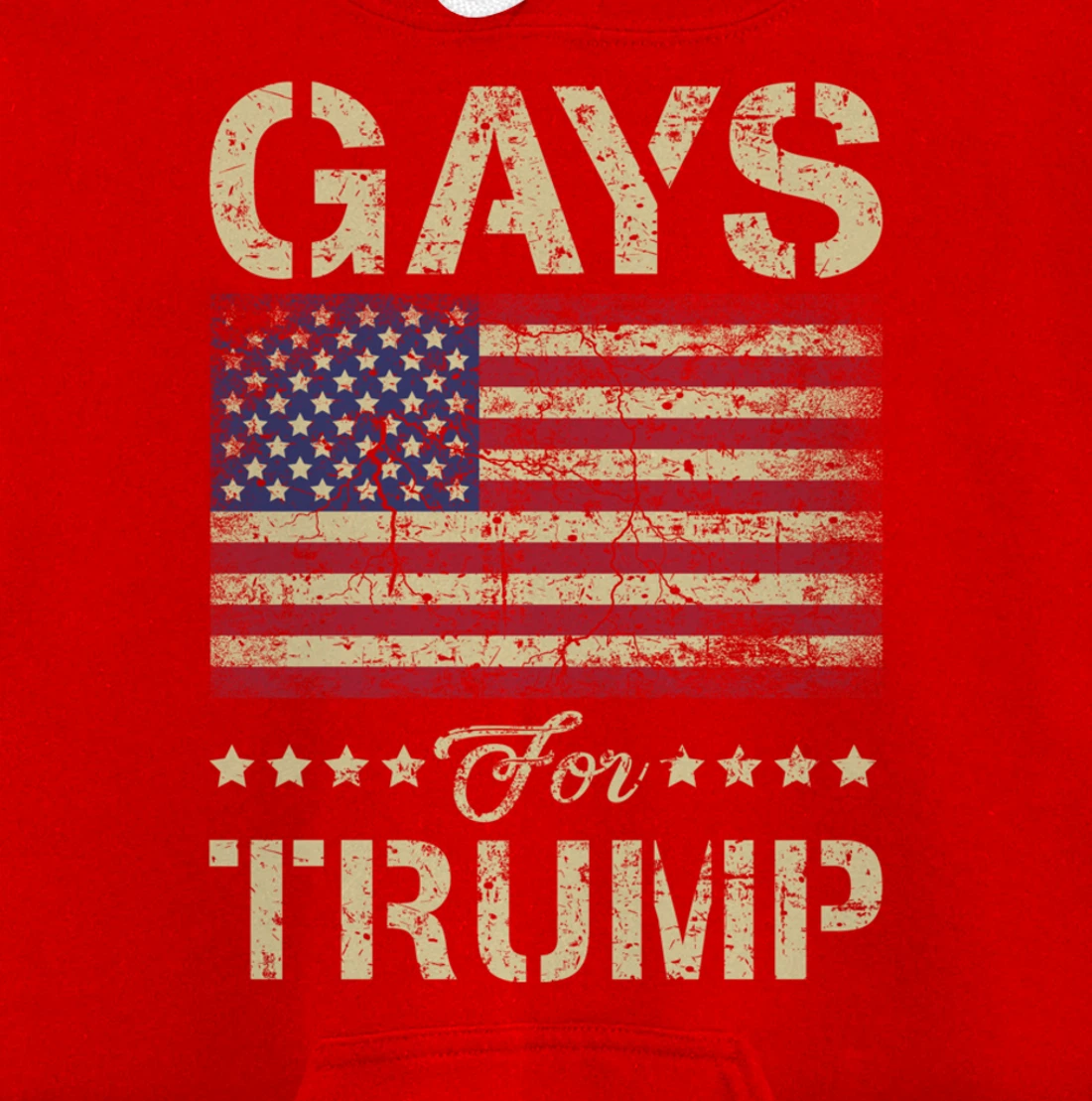 Gays For Trump Stars and Stripes American Flag Pullover Hoodie
