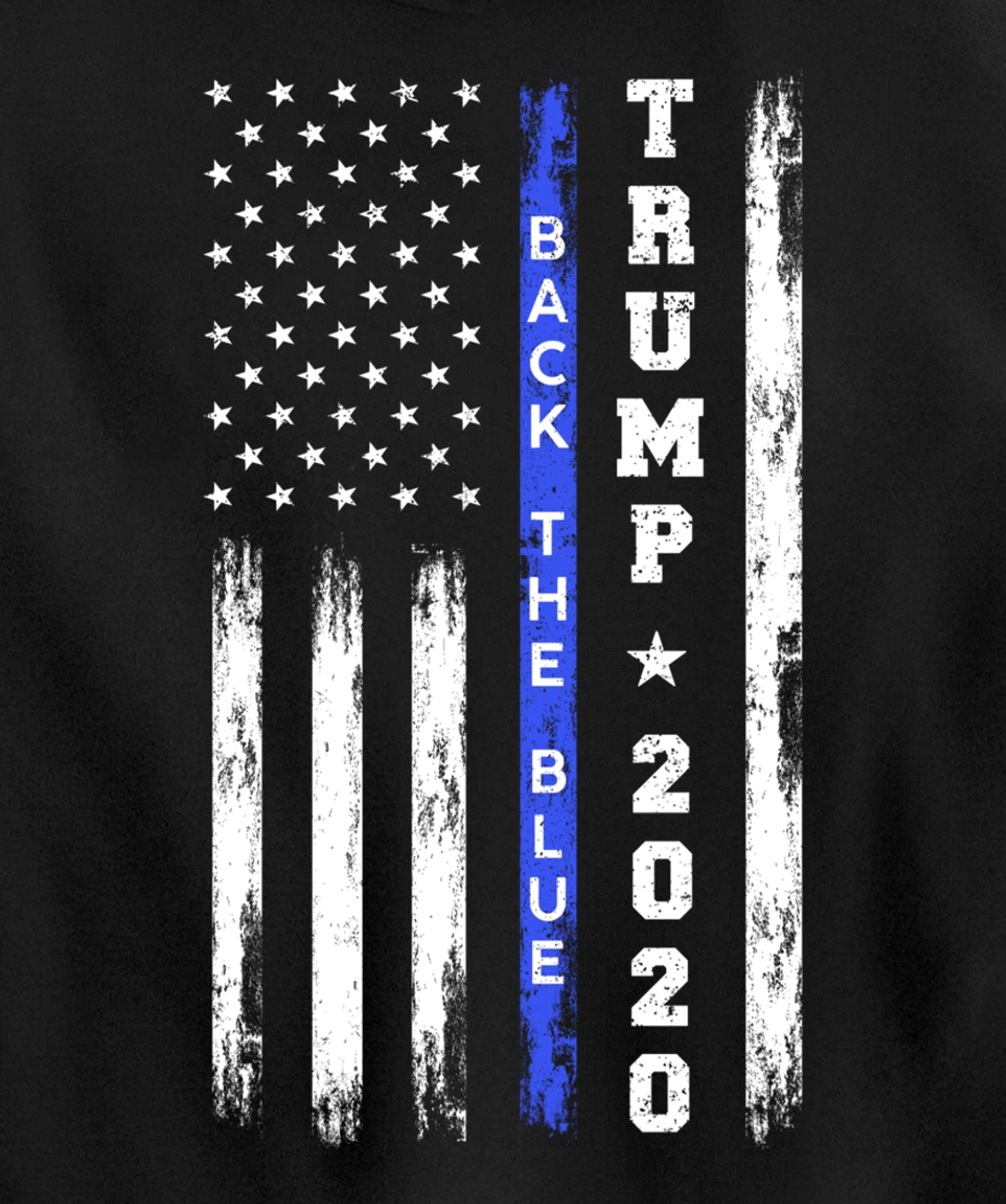 Pro Trump Back The Blue Thin Blue Line American Flag Police Pullover Hoodie