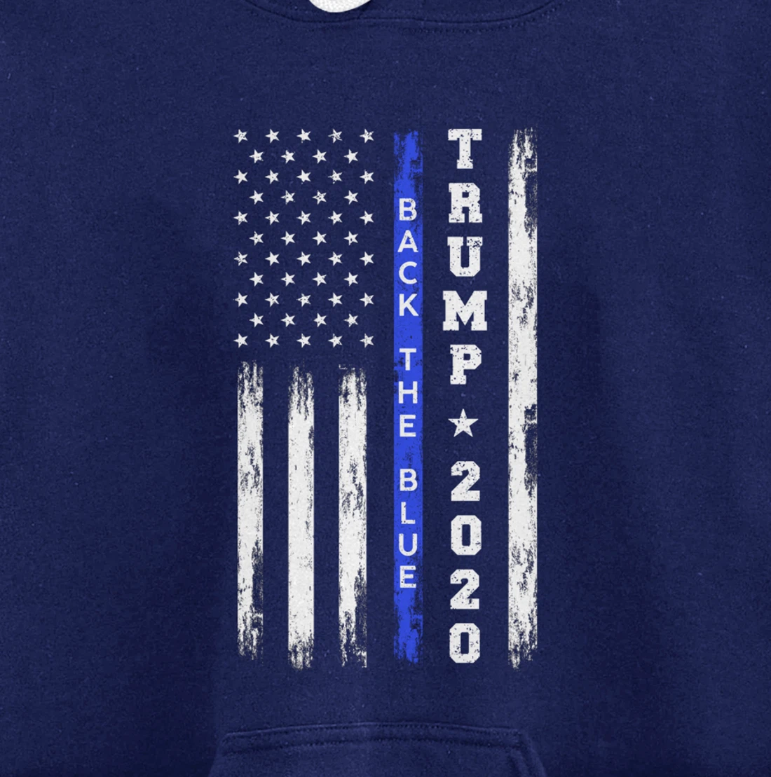 Pro Trump Back The Blue Thin Blue Line American Flag Police Pullover Hoodie