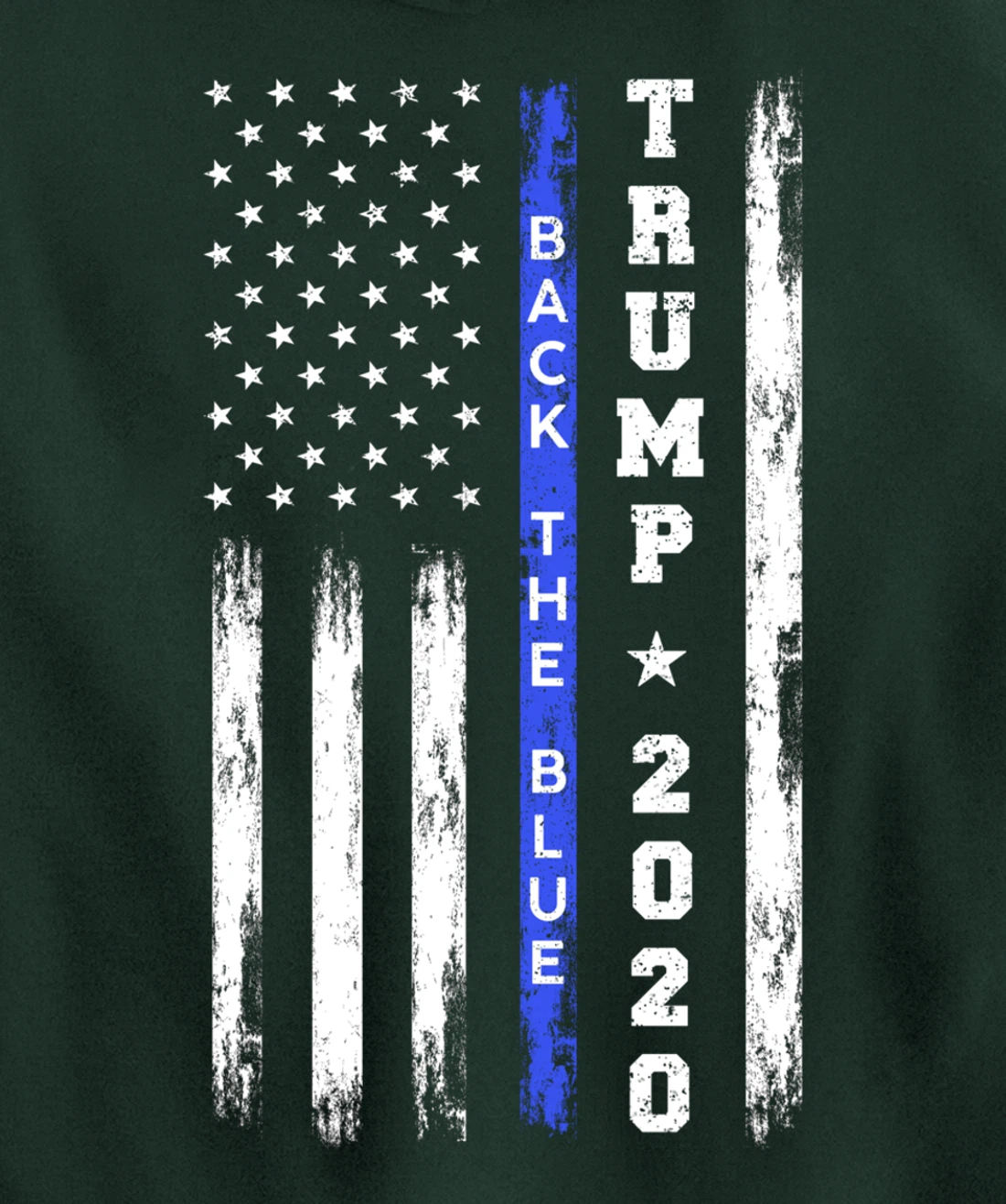 Pro Trump Back The Blue Thin Blue Line American Flag Police Pullover Hoodie