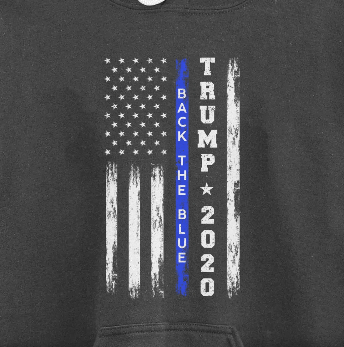 Pro Trump Back The Blue Thin Blue Line American Flag Police Pullover Hoodie