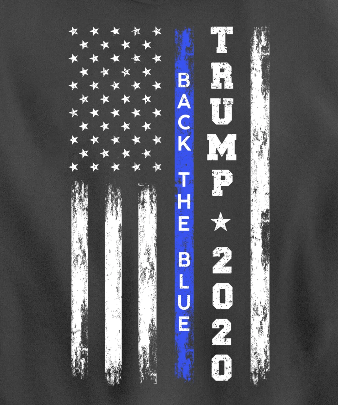 Pro Trump Back The Blue Thin Blue Line American Flag Police Pullover Hoodie