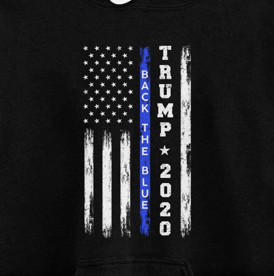 Pro Trump Back The Blue Thin Blue Line American Flag Police Pullover Hoodie
