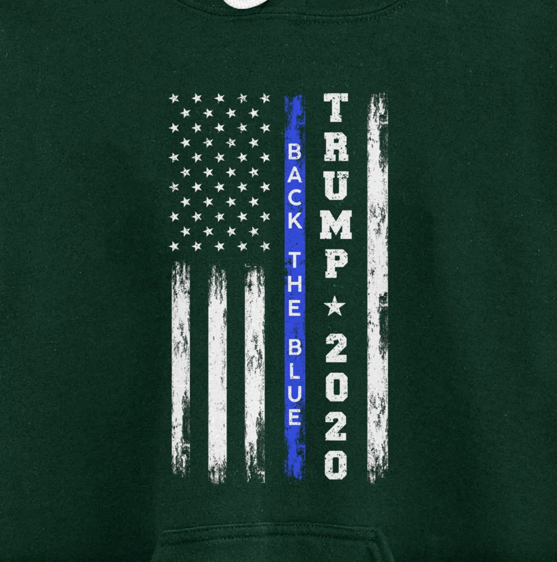 Pro Trump Back The Blue Thin Blue Line American Flag Police Pullover Hoodie