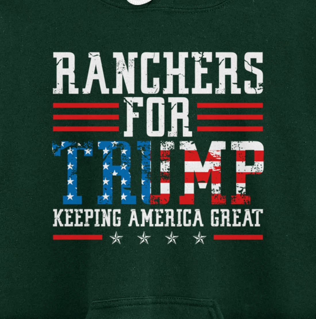Ranchers For Trump - US American Flag Election Rancher Gift Pullover Hoodie