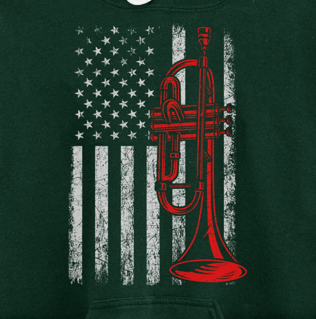 USA Flag Trumpet Pullover Hoodie