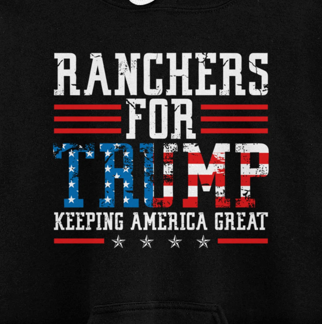 Ranchers For Trump - US American Flag Election Rancher Gift Pullover Hoodie