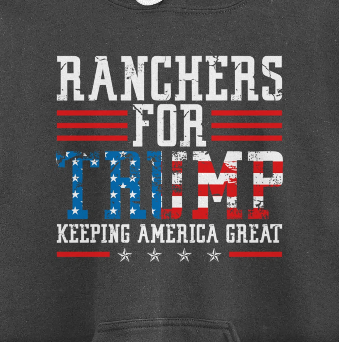 Ranchers For Trump - US American Flag Election Rancher Gift Pullover Hoodie