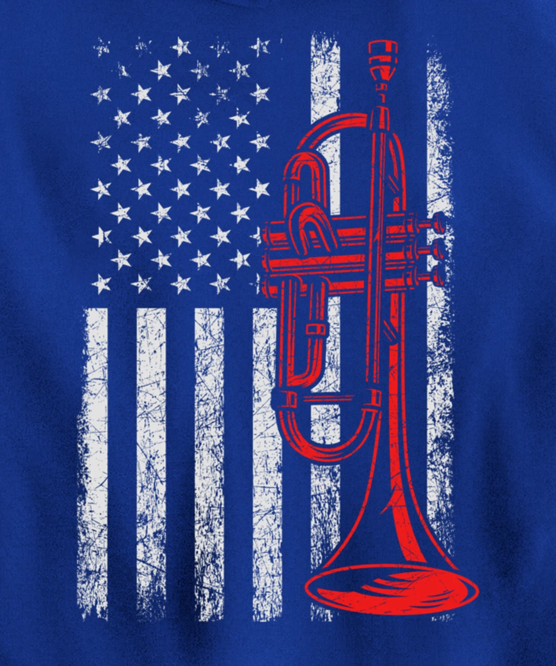 USA Flag Trumpet Pullover Hoodie