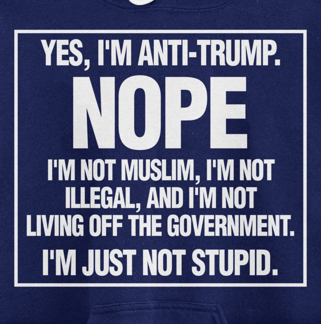 Anti-Trump Not Stupid Liberal Democrat Fun Gift Pullover Hoodie