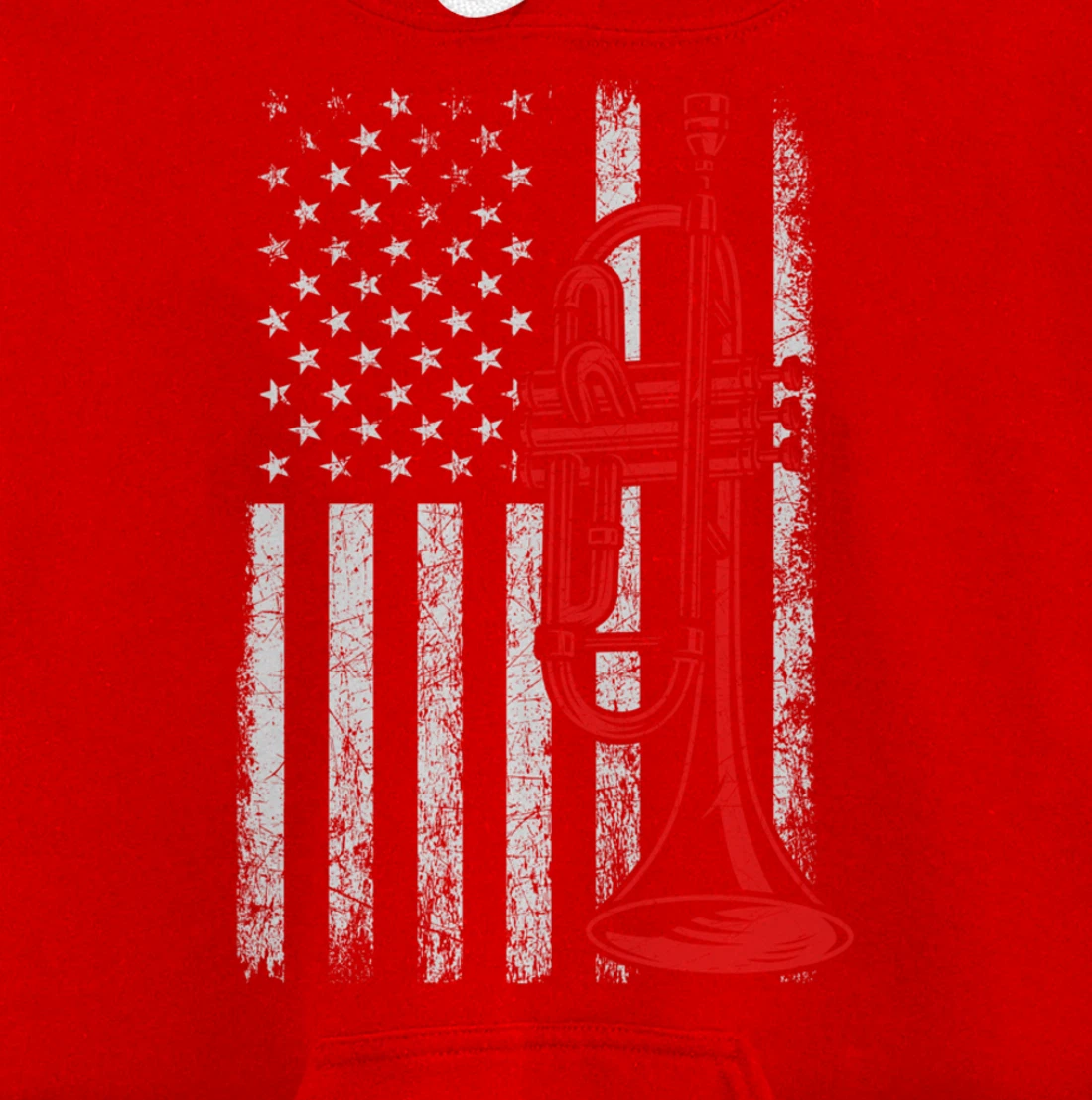 USA Flag Trumpet Pullover Hoodie