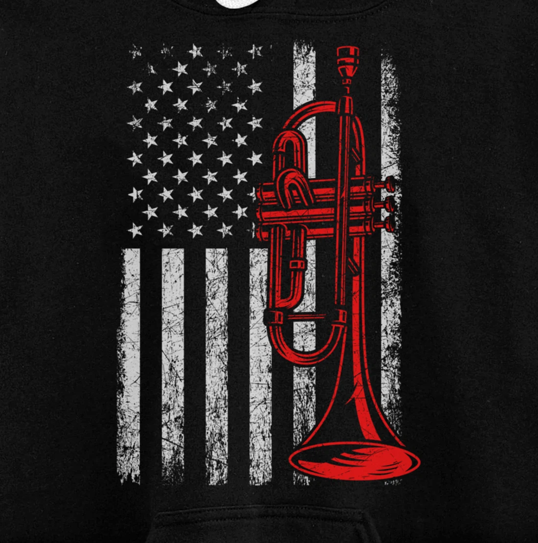 USA Flag Trumpet Pullover Hoodie