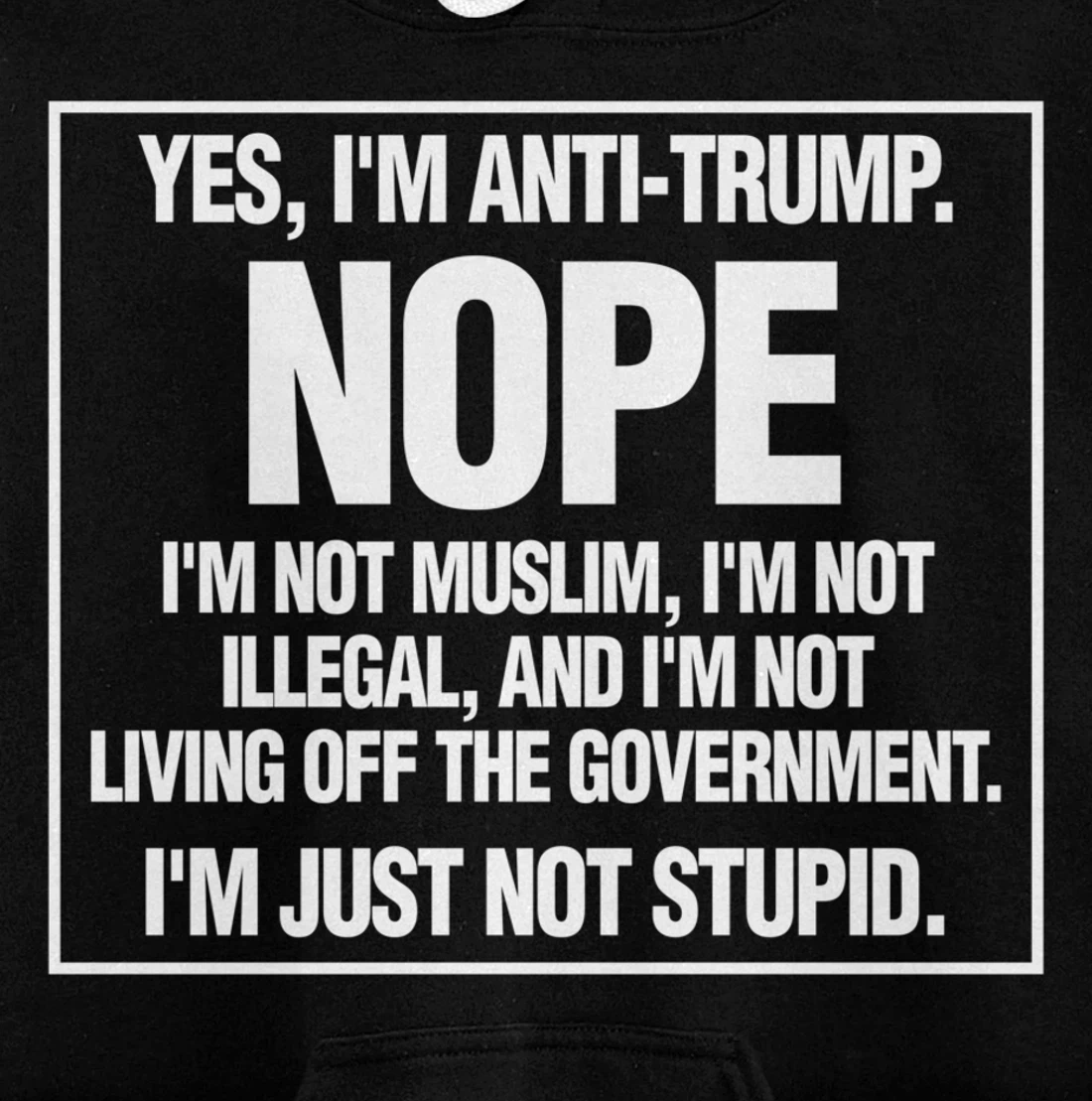 Anti-Trump Not Stupid Liberal Democrat Fun Gift Pullover Hoodie