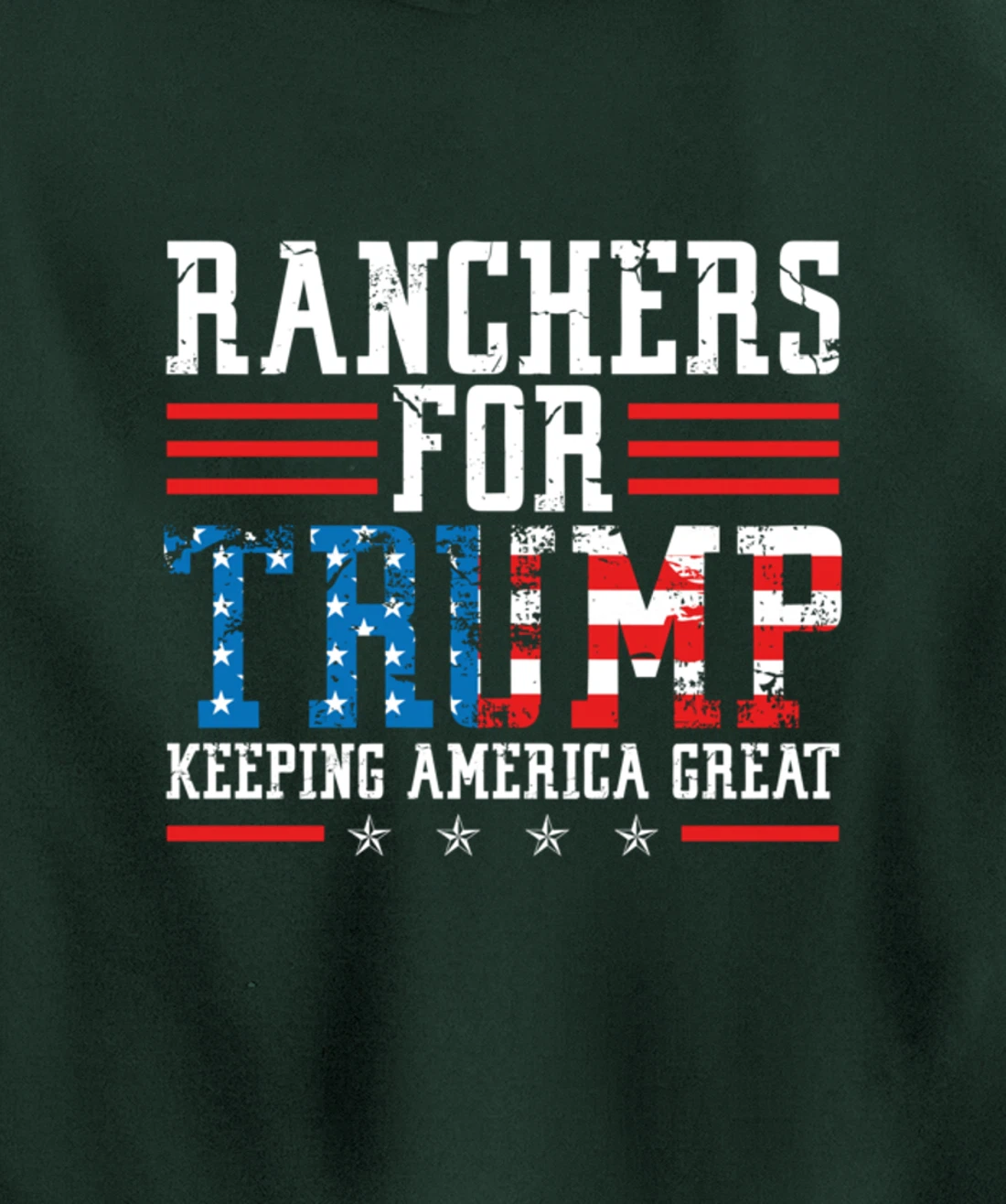 Ranchers For Trump - US American Flag Election Rancher Gift Pullover Hoodie