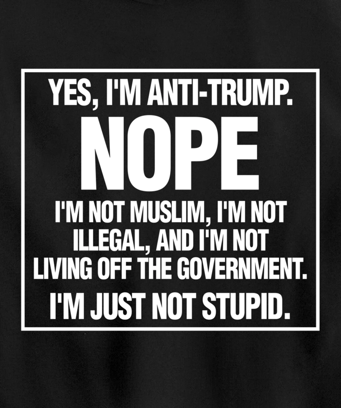 Anti-Trump Not Stupid Liberal Democrat Fun Gift Pullover Hoodie