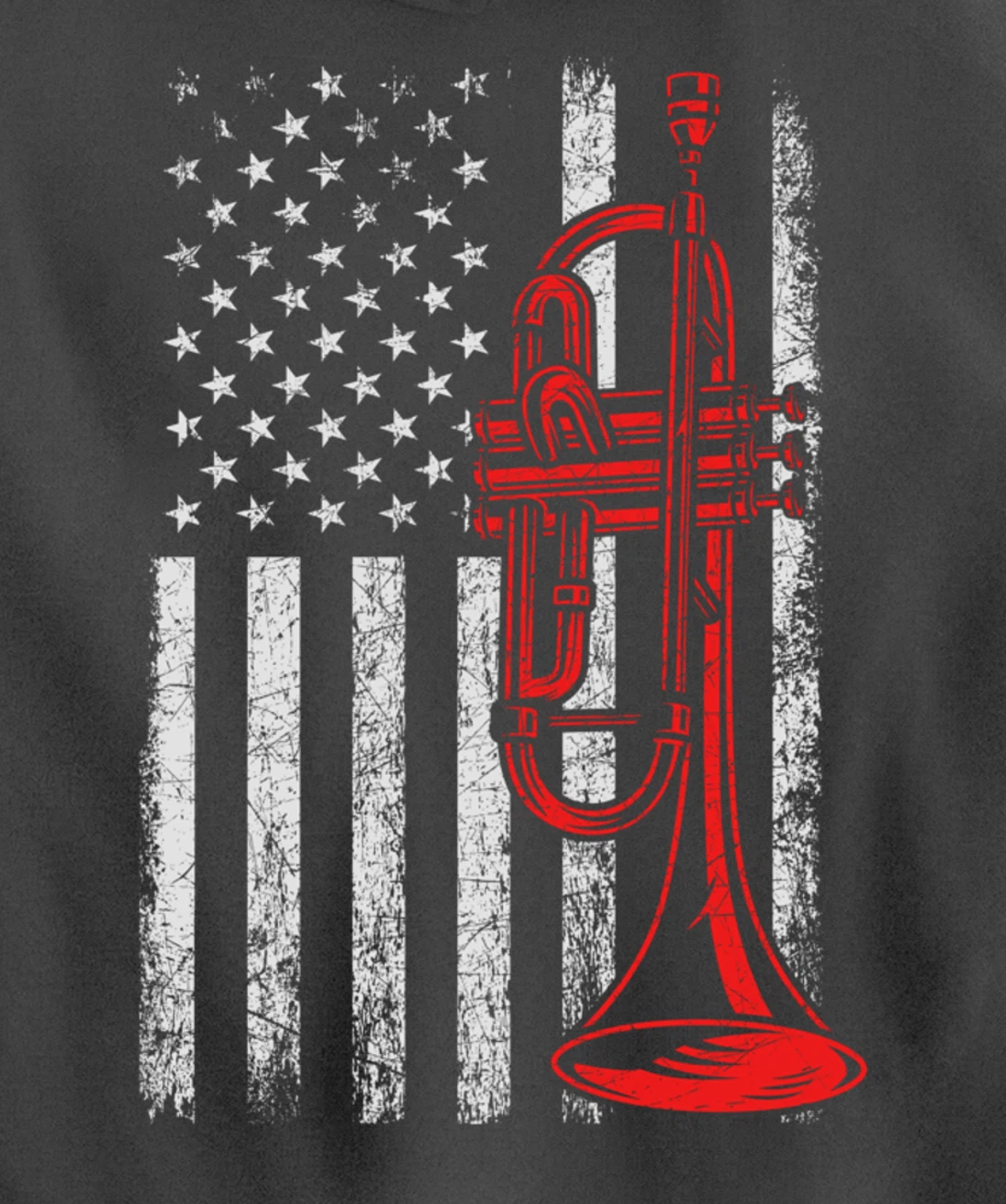USA Flag Trumpet Pullover Hoodie