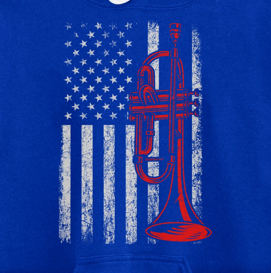 USA Flag Trumpet Pullover Hoodie
