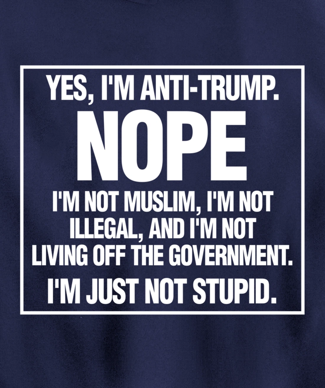 Anti-Trump Not Stupid Liberal Democrat Fun Gift Pullover Hoodie