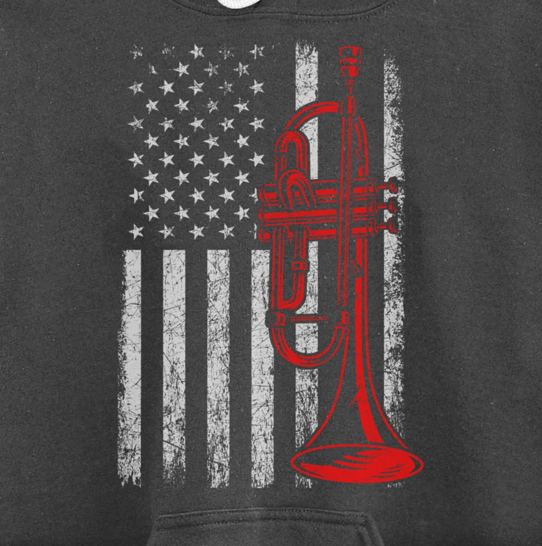 USA Flag Trumpet Pullover Hoodie