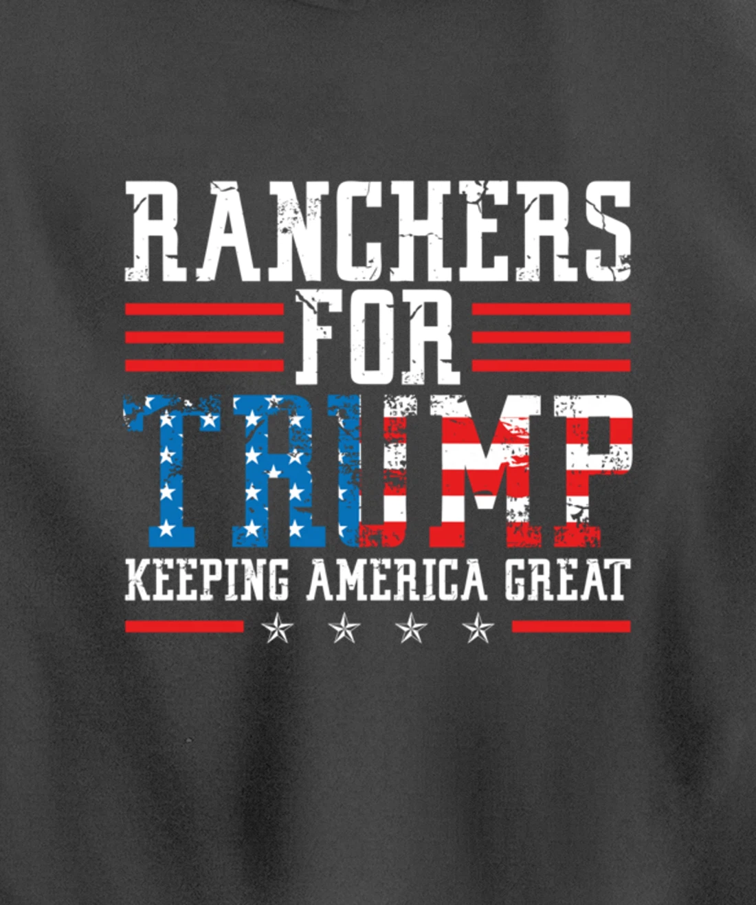 Ranchers For Trump - US American Flag Election Rancher Gift Pullover Hoodie