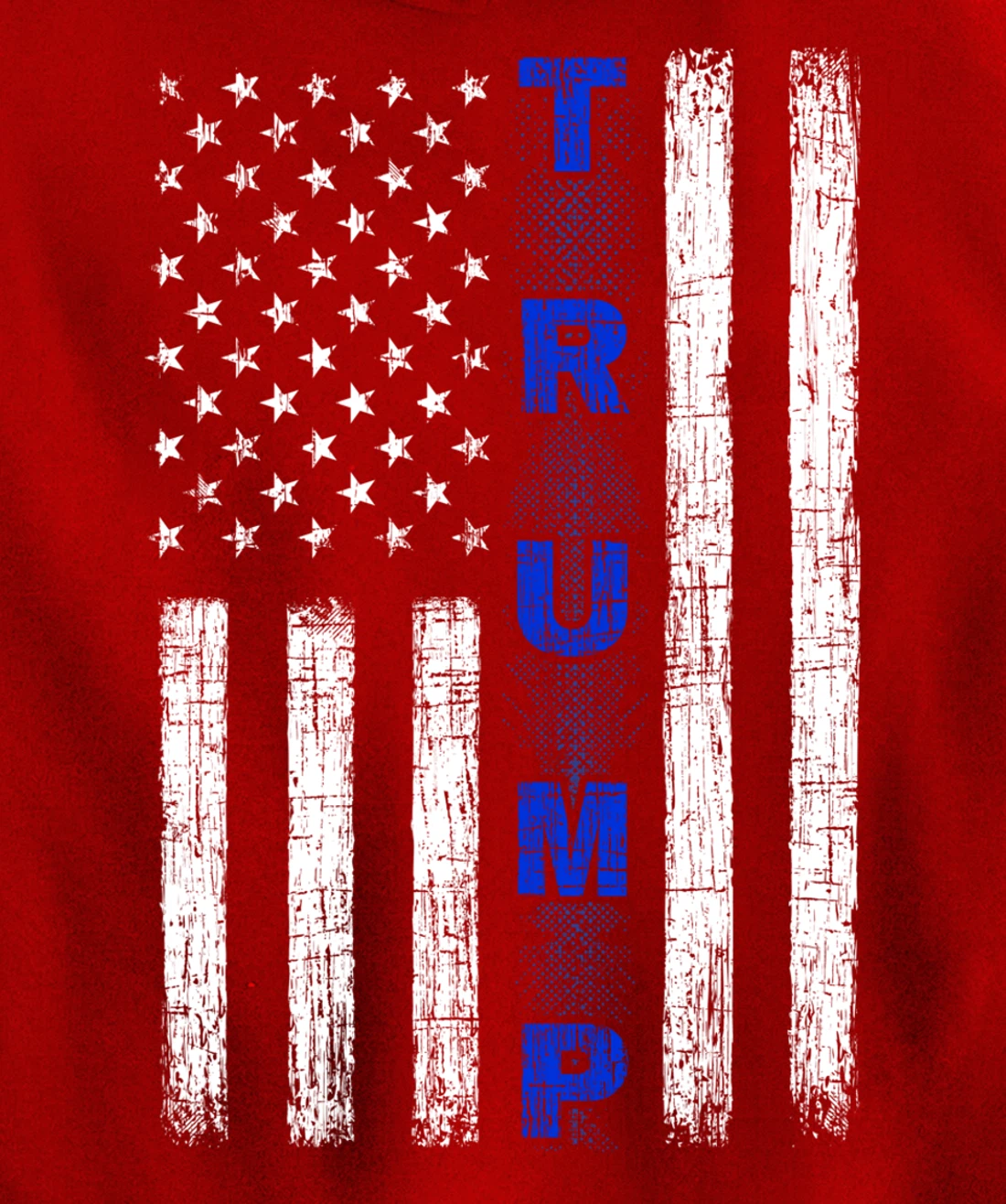 Thin Blue Line Trump American Flag - design on back - Police Pullover Hoodie