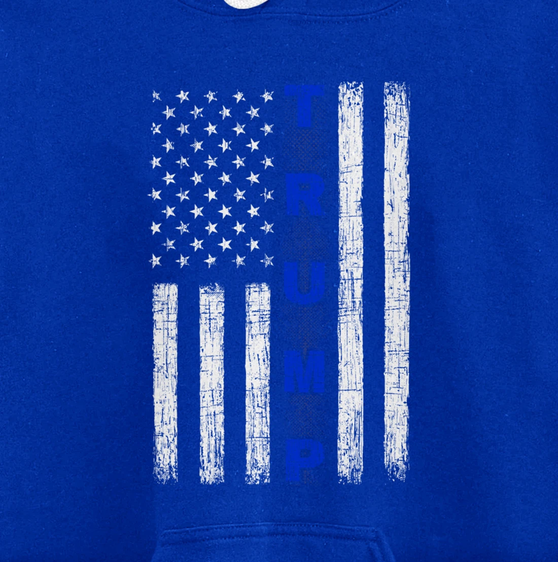 Thin Blue Line Trump American Flag - design on back - Police Pullover Hoodie