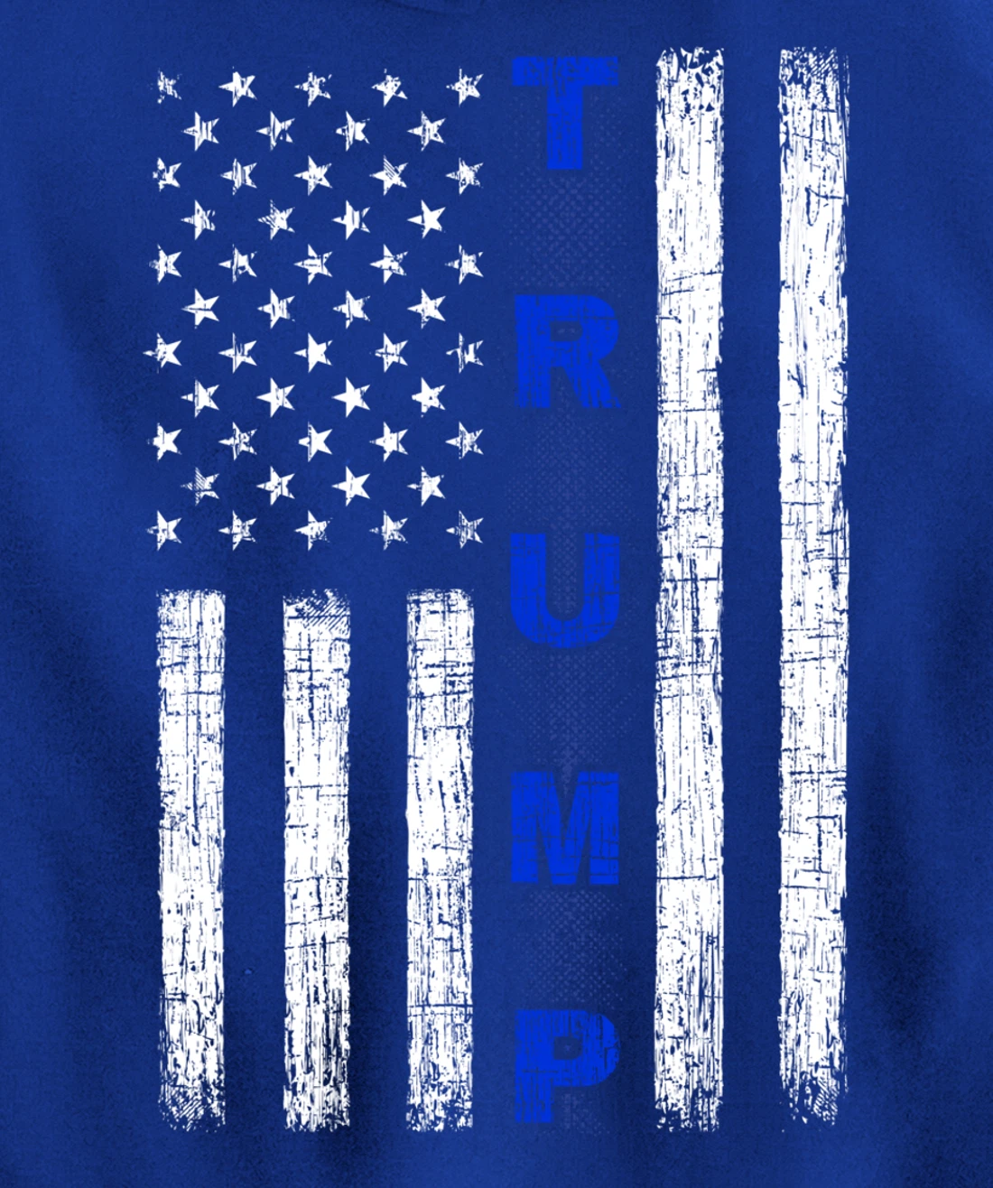 Thin Blue Line Trump American Flag - design on back - Police Pullover Hoodie