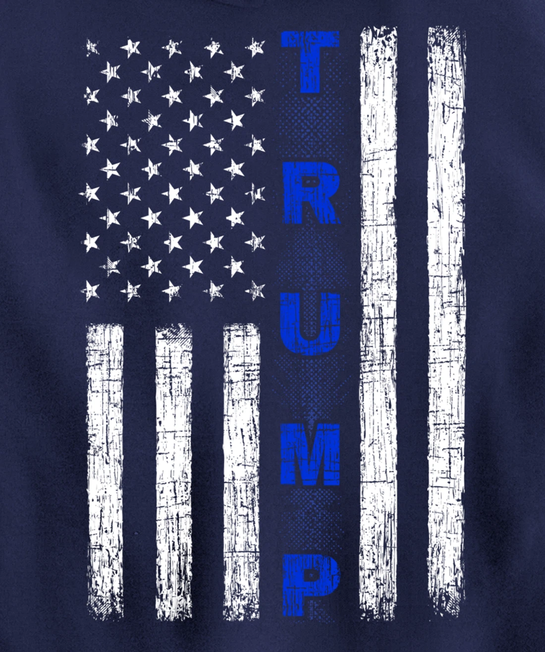 Thin Blue Line Trump American Flag - design on back - Police Pullover Hoodie