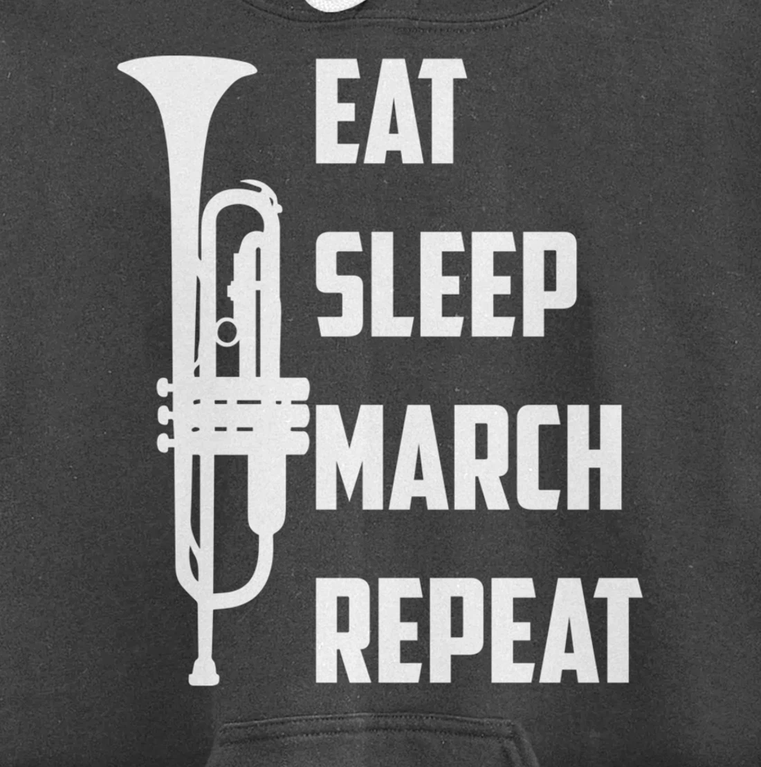 Funny Eat Sleep March Repeat Gift Cool Trumpet Marching Band Pullover Hoodie