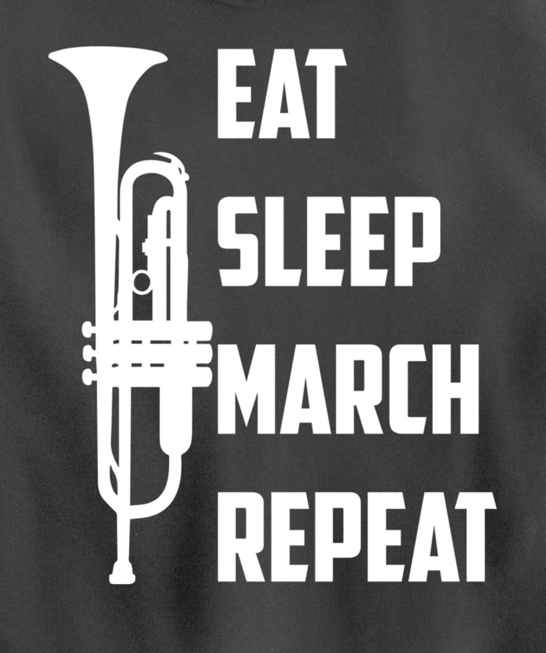 Funny Eat Sleep March Repeat Gift Cool Trumpet Marching Band Pullover Hoodie