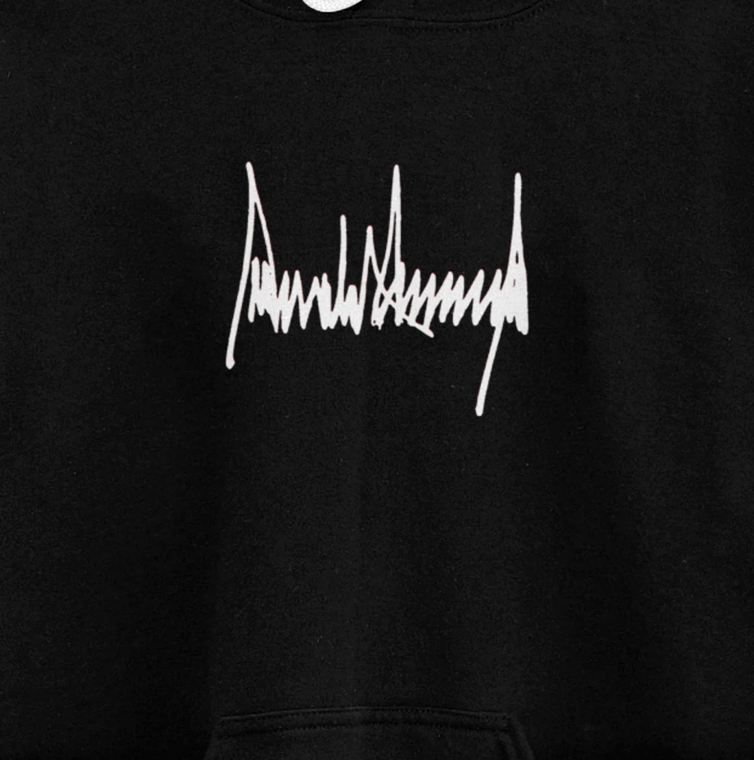 President Donald J Trump Signature Left Chest White Pullover Hoodie