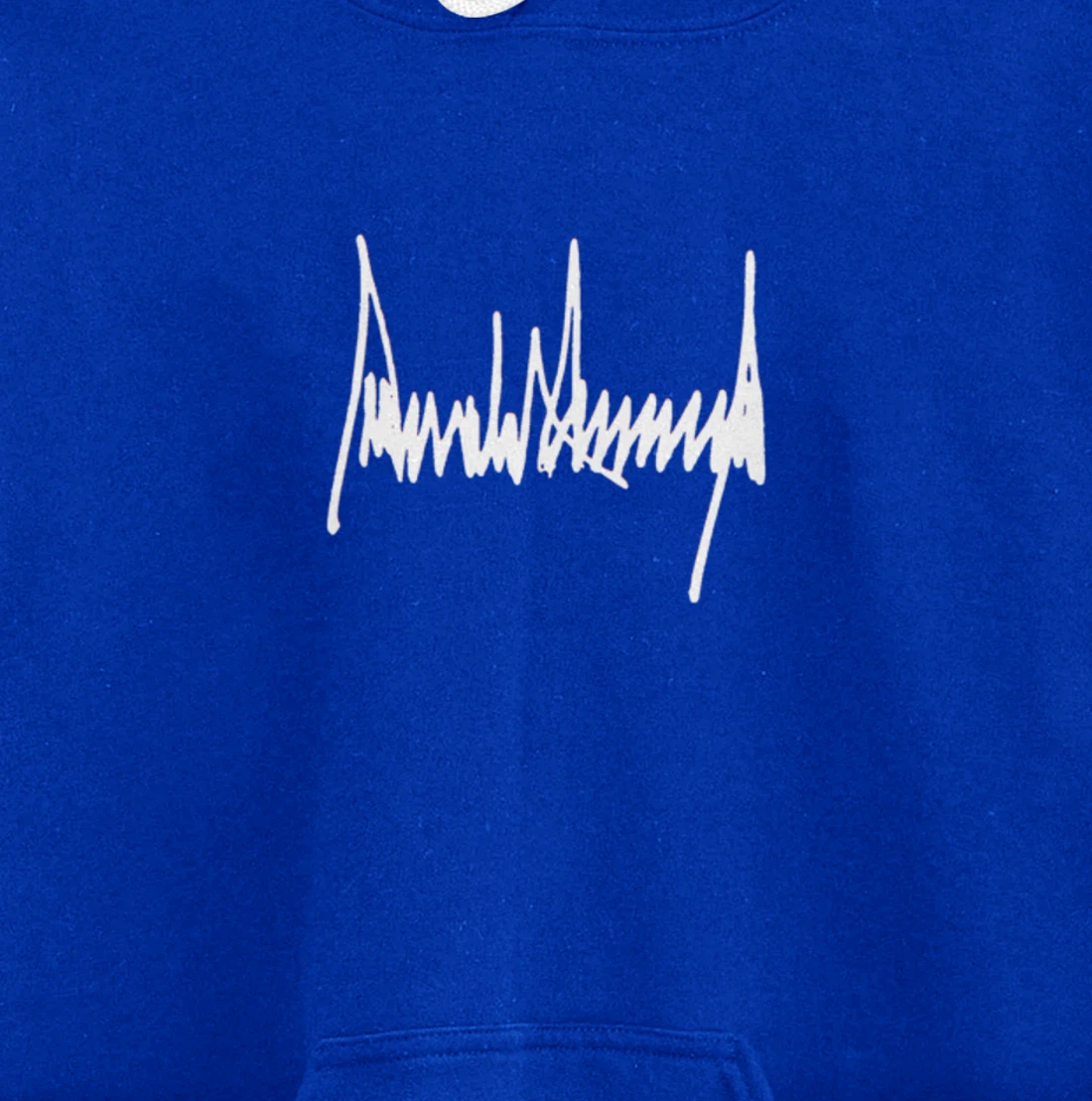 President Donald J Trump Signature Left Chest White Pullover Hoodie