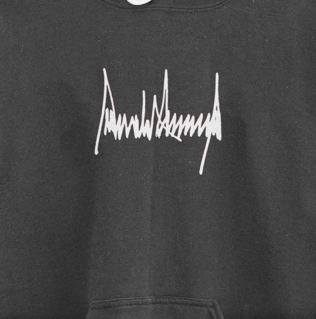 President Donald J Trump Signature Left Chest White Pullover Hoodie