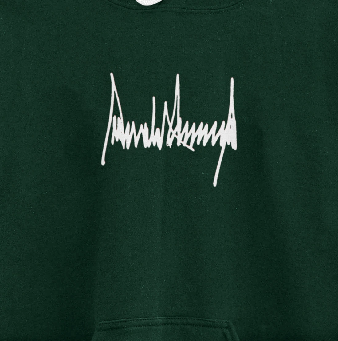 President Donald J Trump Signature Left Chest White Pullover Hoodie