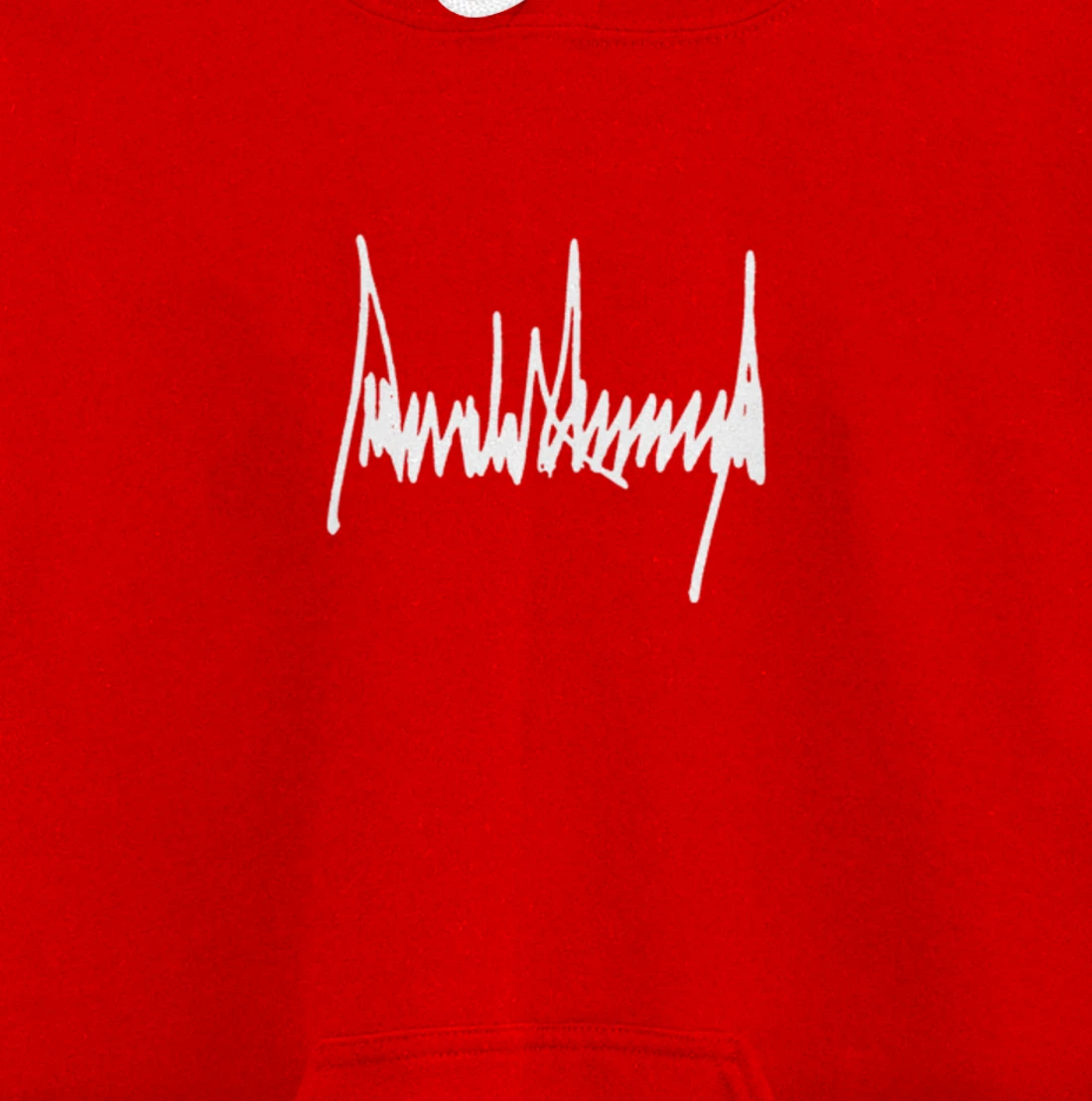 President Donald J Trump Signature Left Chest White Pullover Hoodie