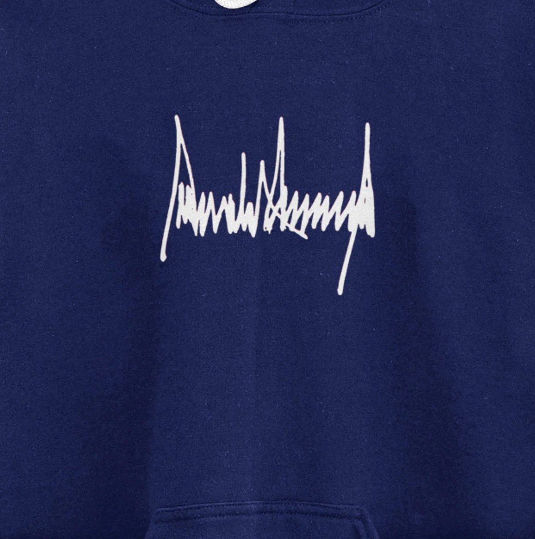 President Donald J Trump Signature Left Chest White Pullover Hoodie