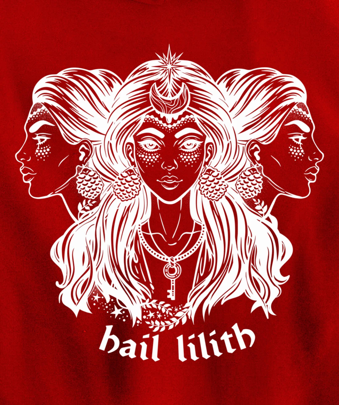 Hail Lilith Dark Demon Goddess Witch Pagan Satan Occult Pullover Hoodie