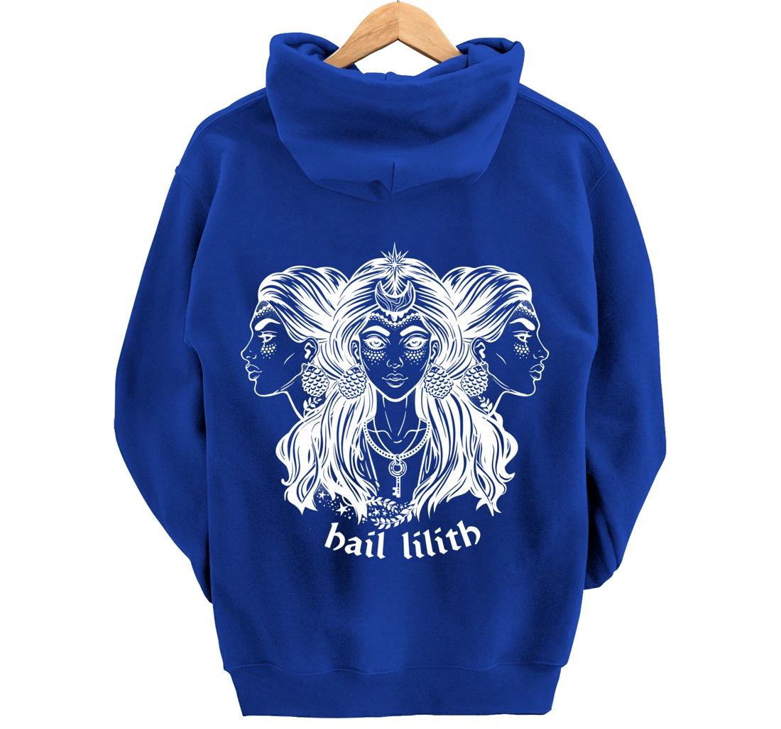Hail Lilith Dark Demon Goddess Witch Pagan Satan Occult Pullover Hoodie