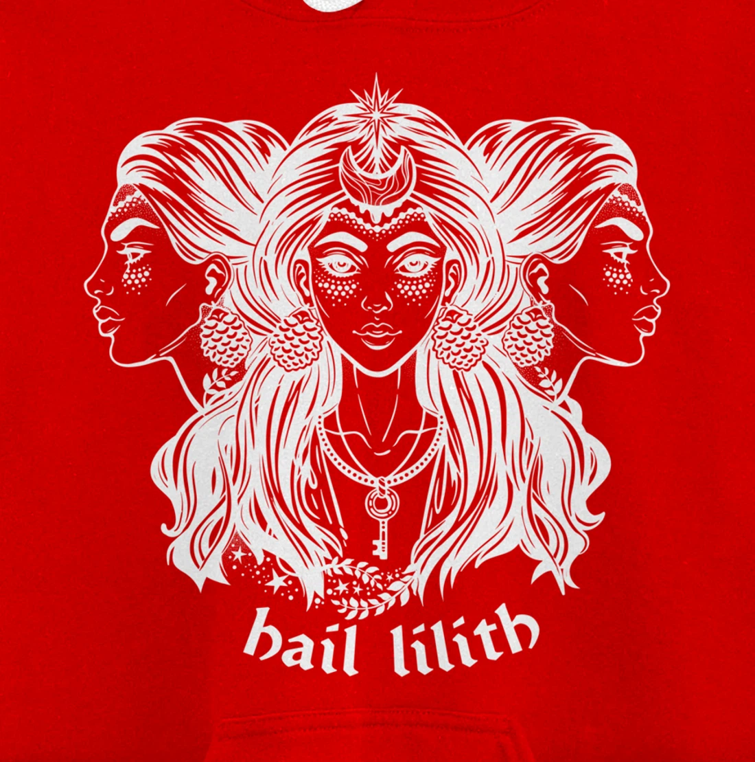 Hail Lilith Dark Demon Goddess Witch Pagan Satan Occult Pullover Hoodie