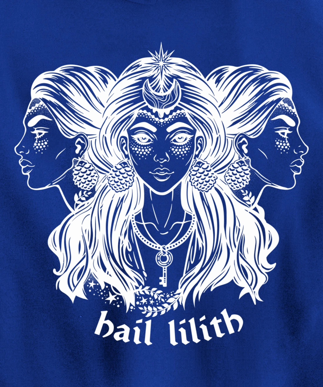 Hail Lilith Dark Demon Goddess Witch Pagan Satan Occult Pullover Hoodie