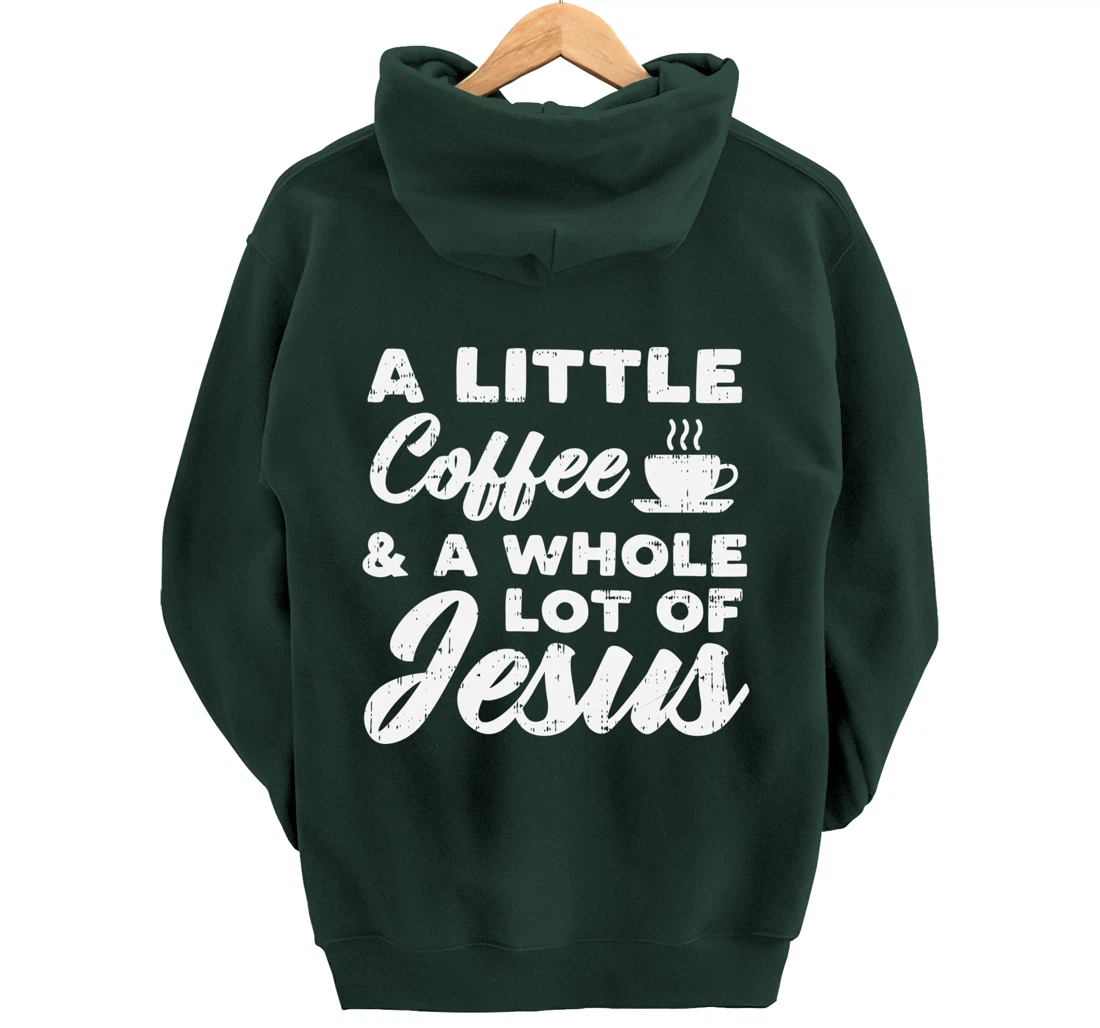Little Coffee Jesus God Christ Religious Christian Gift Pullover Hoodie