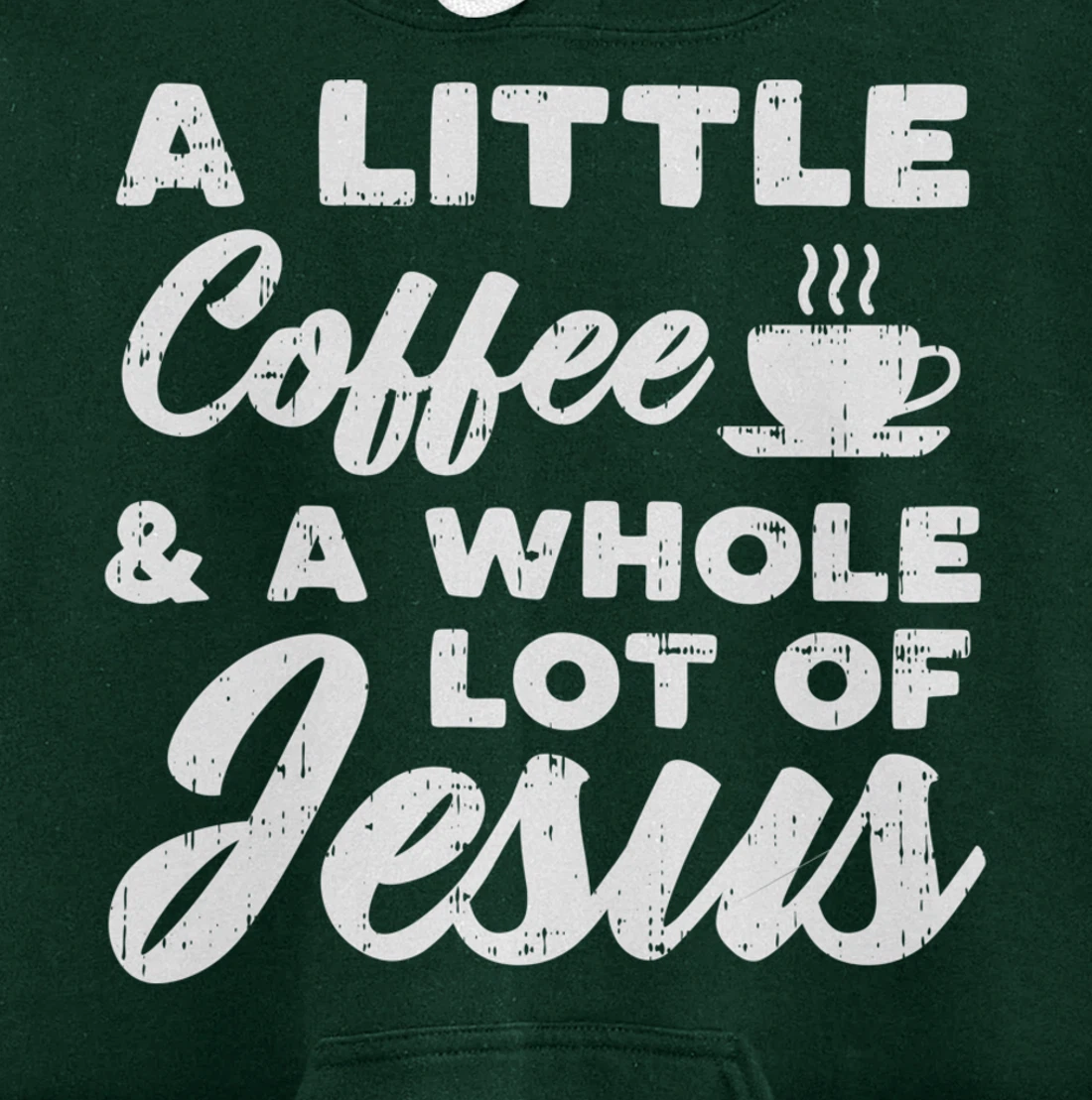 Little Coffee Jesus God Christ Religious Christian Gift Pullover Hoodie