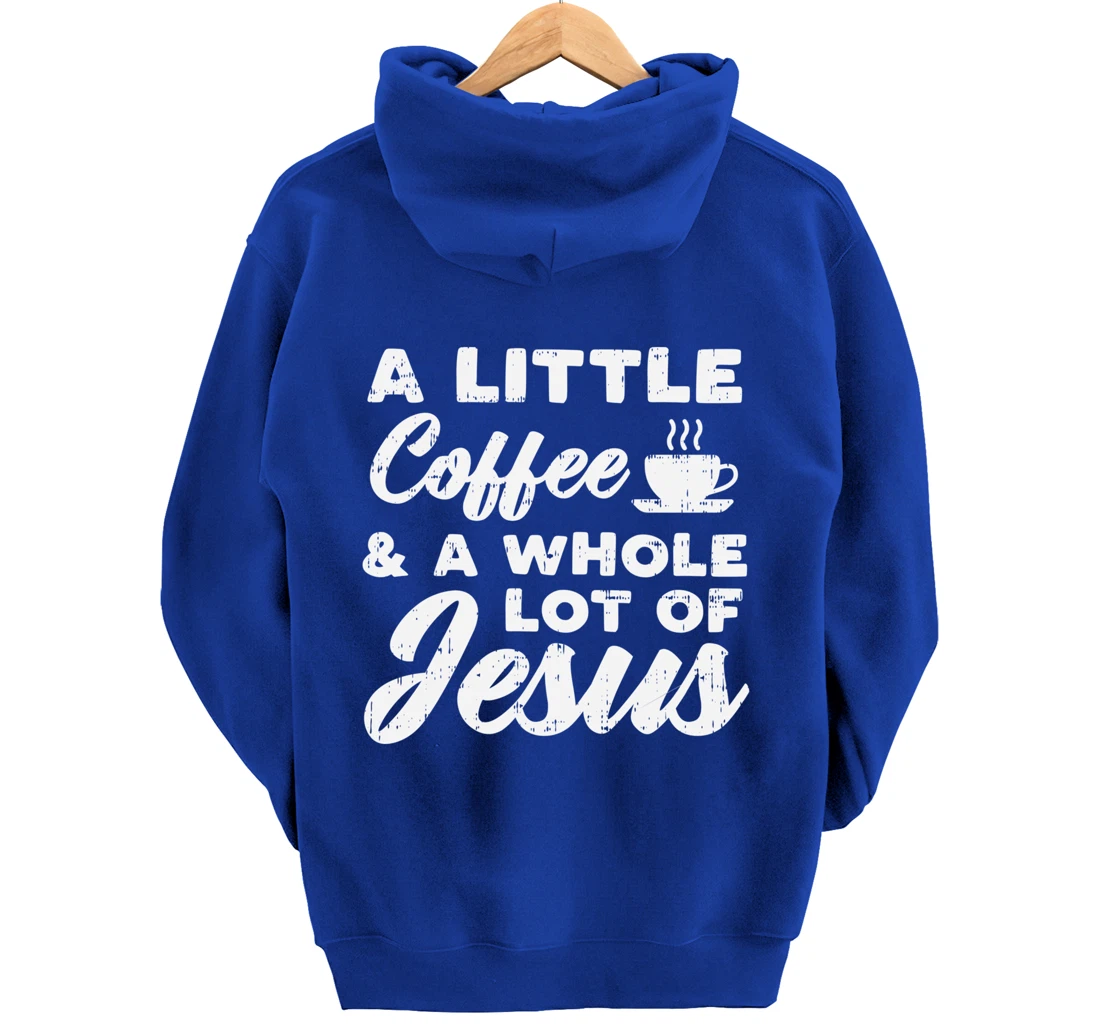 Little Coffee Jesus God Christ Religious Christian Gift Pullover Hoodie