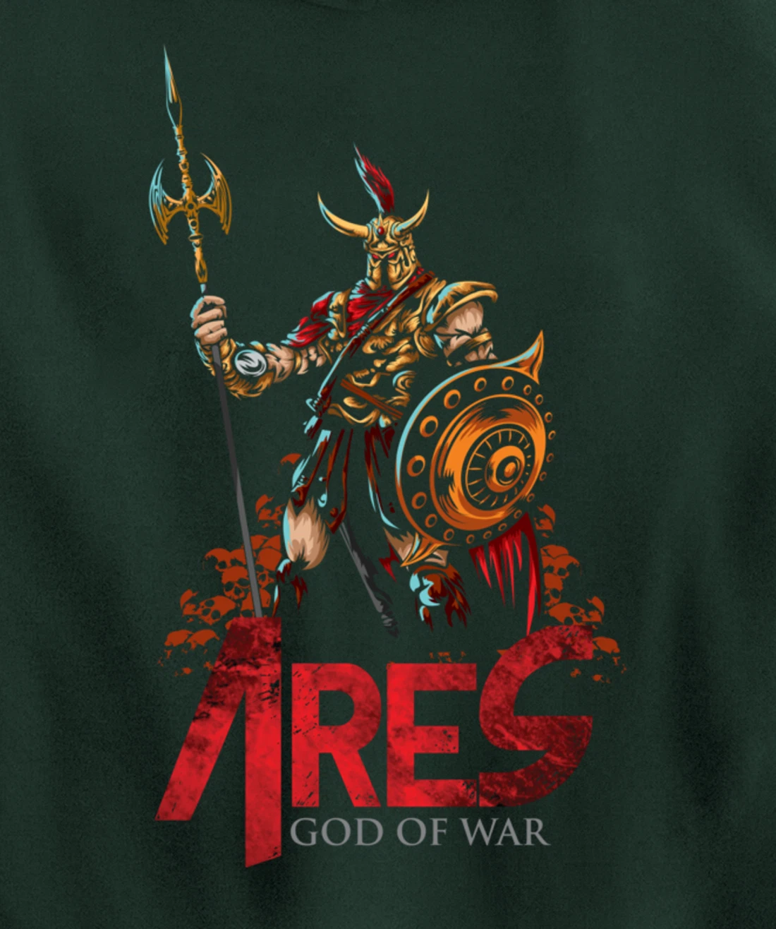 Ares Ancient Greek Mythology Gods of War and Monsters Gift Pullover Hoodie