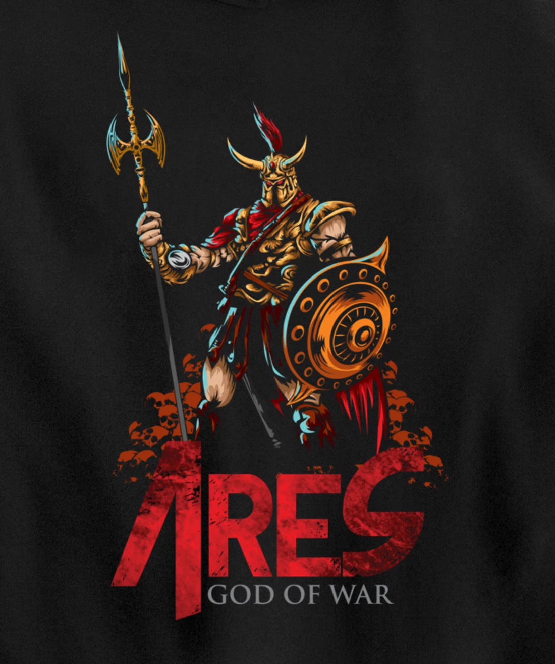Ares Ancient Greek Mythology Gods of War and Monsters Gift Pullover Hoodie