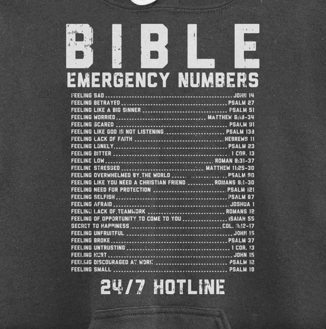Bible Emergency Numbers Verse God Jesus Faith Christian Gift Pullover Hoodie