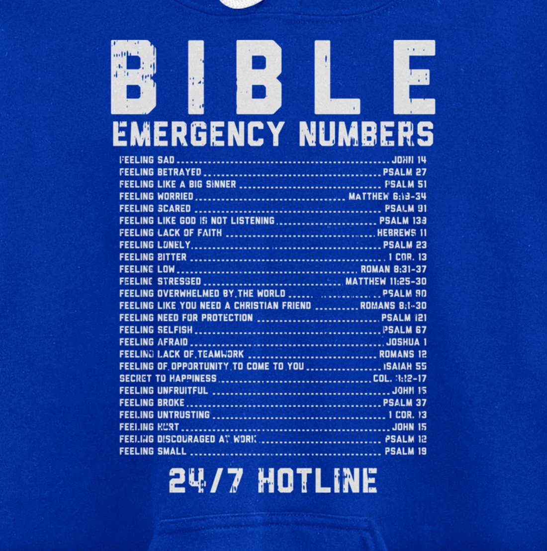 Bible Emergency Numbers Verse God Jesus Faith Christian Gift Pullover Hoodie