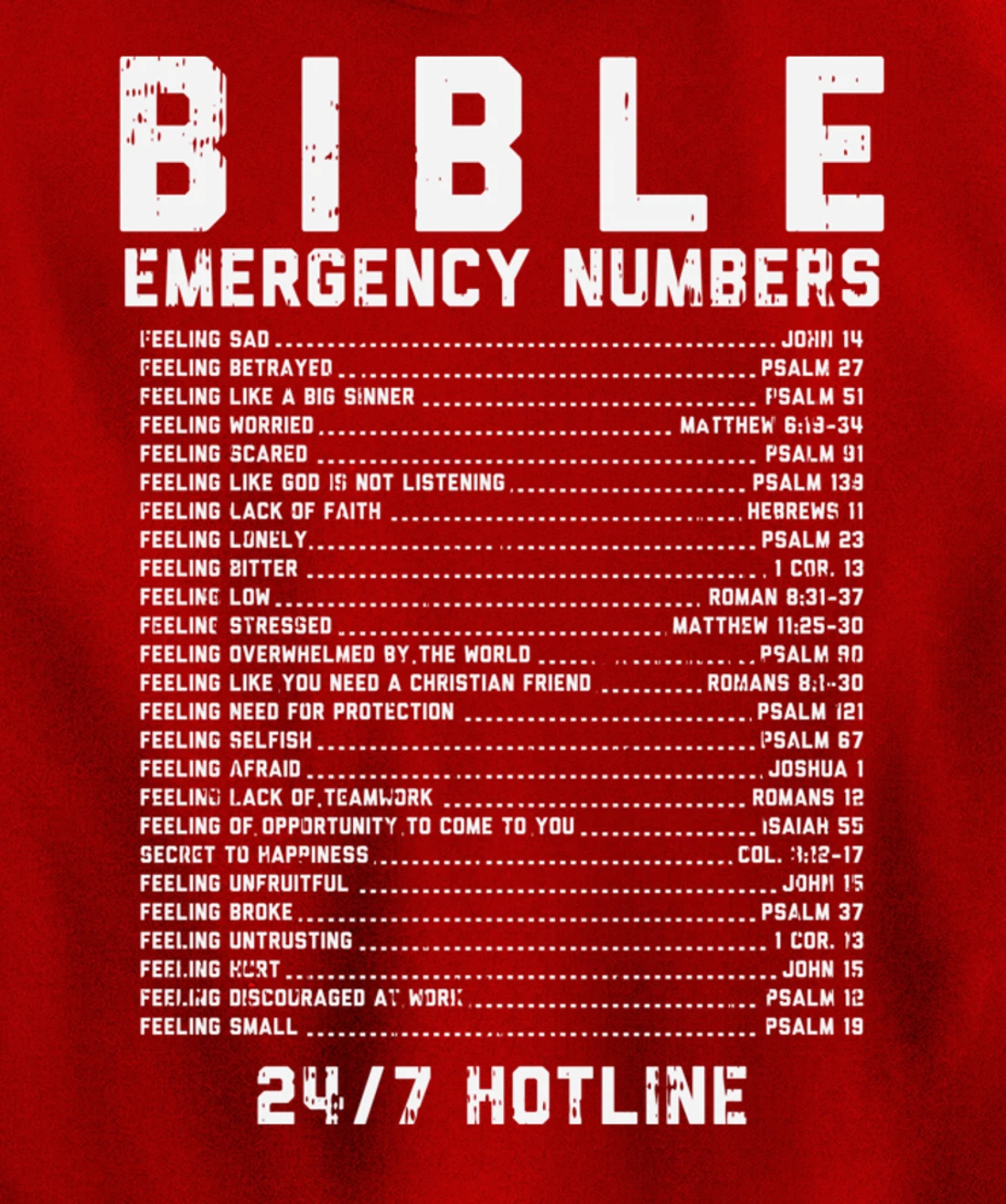 Bible Emergency Numbers Verse God Jesus Faith Christian Gift Pullover Hoodie